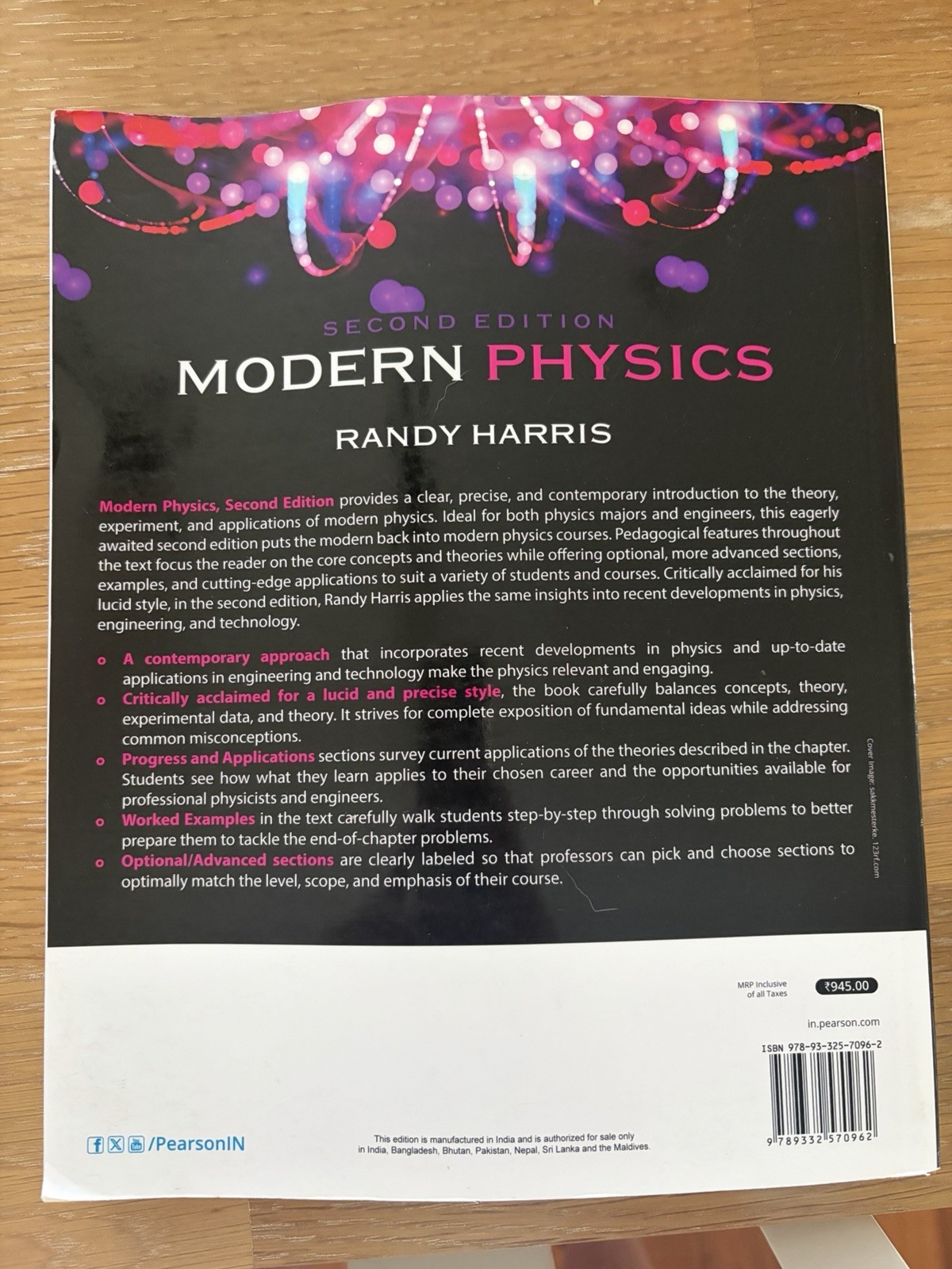 Pearson Modern Physics 2nd Edition Randy Harris Paperback Textbook