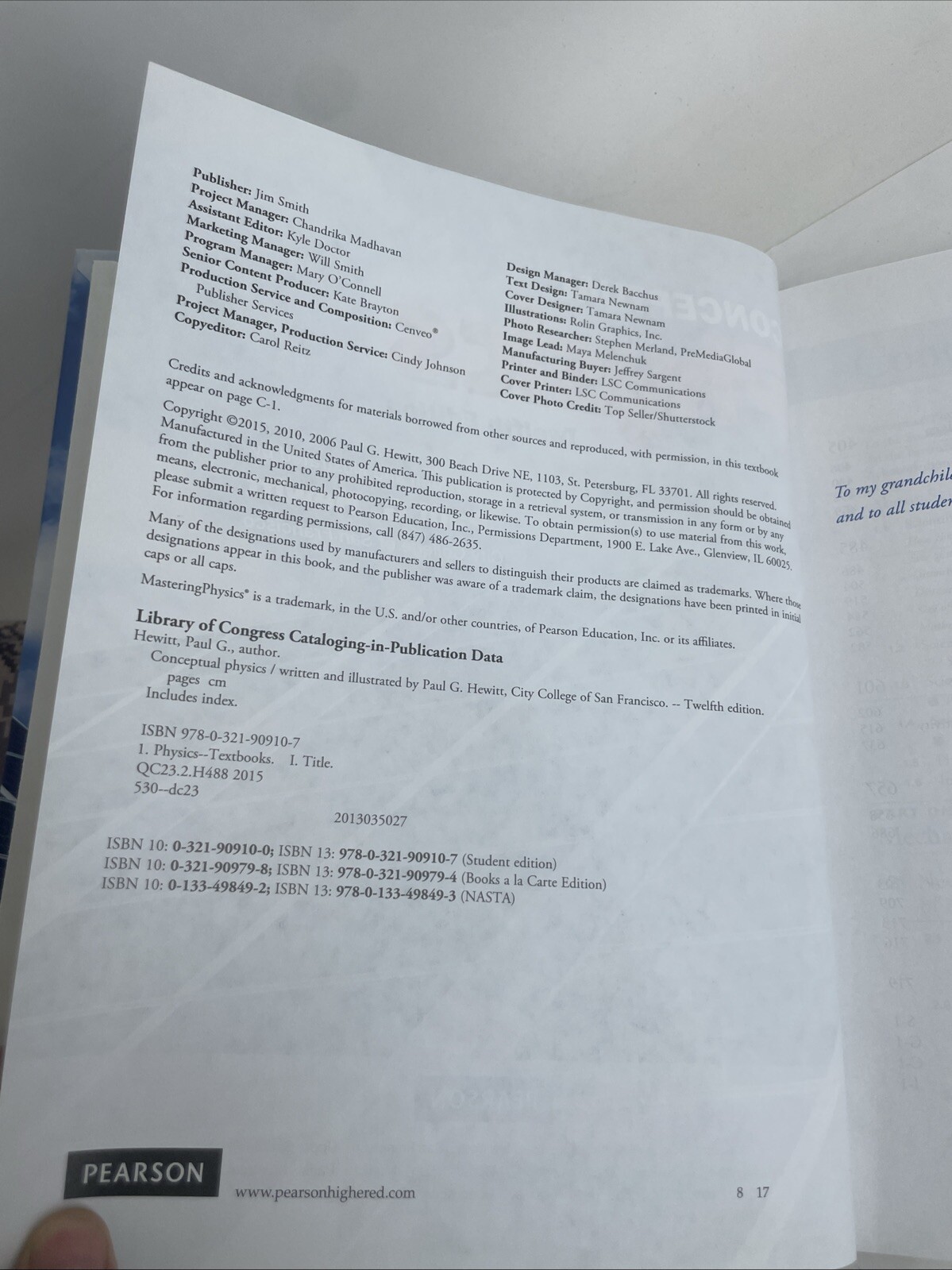 Conceptual Physics (12th Edition) – Hardcover By Hewitt, Paul G – VERY GOOD