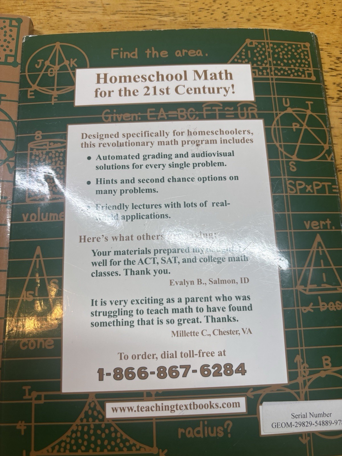 Teaching Textbooks Geometry 2.0 Answer Key & Test Bank Book CD-ROM Auto Grade