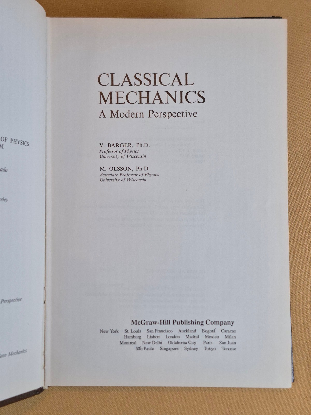 Classical Mechanics: A Modern Perspective, Barger & Olsson McGraw-Hill Hardcover